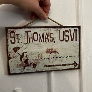 St. Thomas, USVi sign brown rustic coastal decor